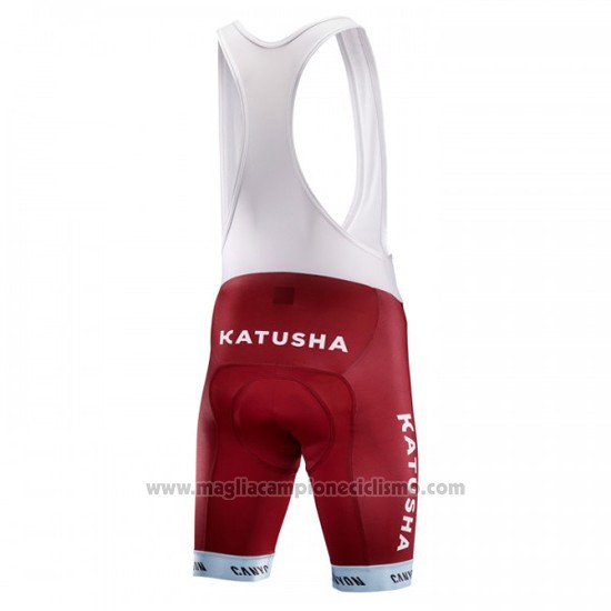 2016 Abbigliamento Ciclismo Katusha Alpecin Bianco e Rosso Manica Corta e Salopette